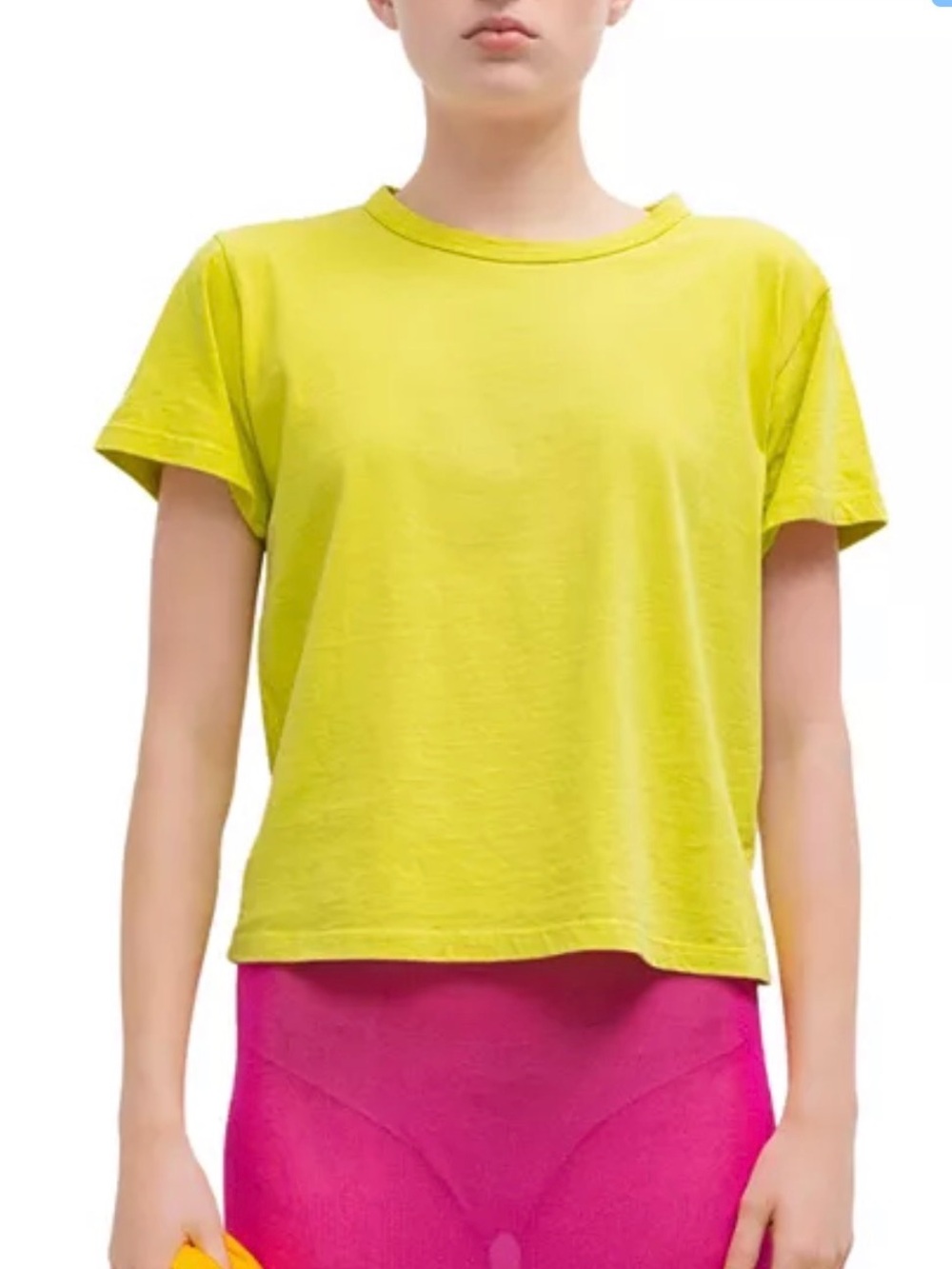LESET Margo Tee Shirt Sold Out Chartreuse Yellow M perfect